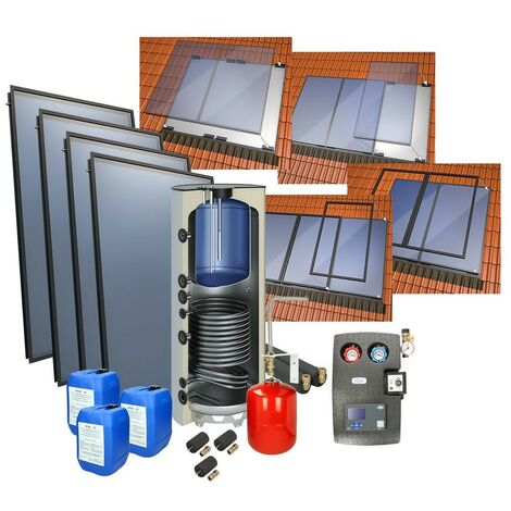 Set solaire 4plus intégration ballon combiné 800/200l 4 capteurs: 10,12 m²