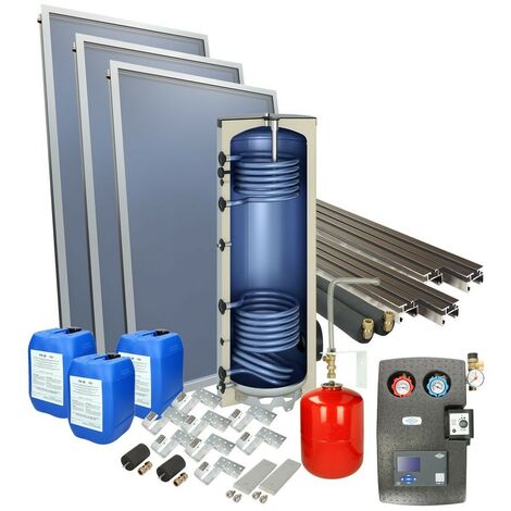 Set solaire 2plus sur toit ballon solaire 300 litres 3 capteurs