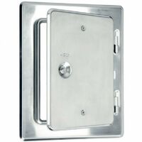 Porte de cheminée inox V2A avec fermeture carrée 120 x 180 mm