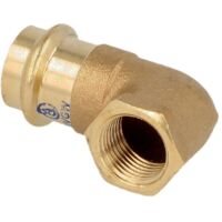 Raccord à sertir laiton rouge coude 15 mm x 3/8’’ FF contour V