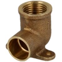 Raccord à braser laiton rouge coude à plaque 12 mm x 1/2’’ F/FF