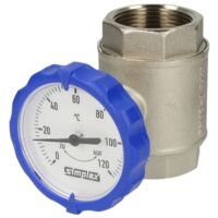 Robinet à bille 3/4’’ FF avec thermomètre bleu