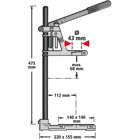wolfcraft - Support à Colonne pour Perceuse - Hauteur de Travail 500 mm - réf. 3406301