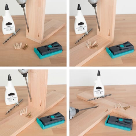 wolfcraft - Coffret d'Assemblage Invisible Undercover Jig, Tête de vis Pozidriv - Assemblage en angle, en T et à plat - réf. 4642000