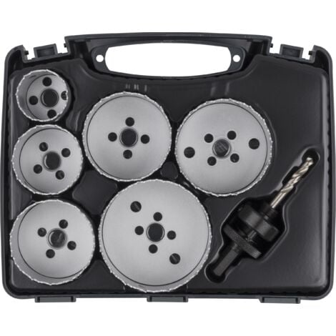 wolfcraft - Coffret de Scies Cloches BiM "Électricité" - Diamètre 40, 54, 65, 68, 74, 86 mm - Prof. de Coupe 40 mm - réf. 5423000