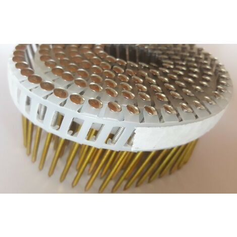 Clous à tête bombée 2.5 x 55 mm – Inox A2 crantés – Pour liaison PVC – Rouleaux de 175 clous – Compatibles cloueurs Atro, Bostitch, BEA