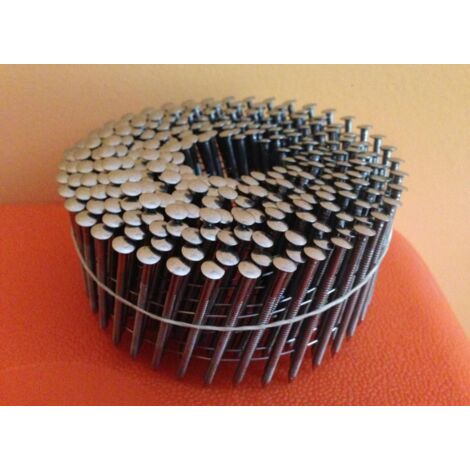 Bostitch – Clous à tête bombée inox A4 2.3 x 45mm crantés – Résistance à la corrosion – Pour cloueurs spécifiques – Rouleaux plats de 6600 unités - N23R45SS316Q