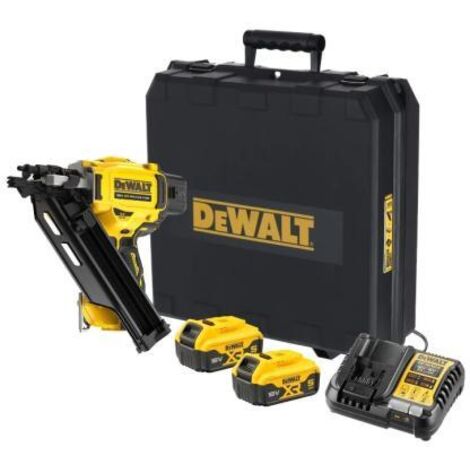 Dewalt – Cloueur de charpente 18V sans gaz – 2 batteries 5Ah – Moteur Brushless – Clous 50 à 90mm – Angle 34° – Capacité 55 clous (1/10)