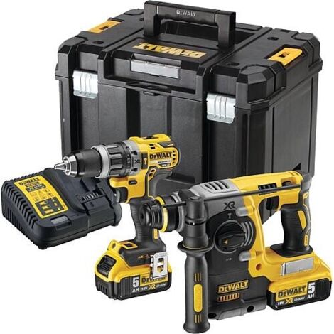 Dewalt – Kit de batteries 18V avec 2 batteries 5,0Ah – DCK207P2T – Performance optimale pour outils sans fil – Mallette de transport incluse - DCK207P2T-QW