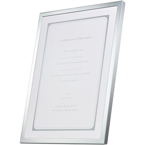 Modern Sleek Shiny Silver Metal A4 Certificate Frame for Table or Wall ...