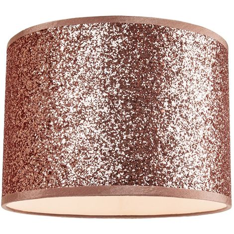 Modern and Designer Bright Copper Glitter Fabric Pendant/Lamp Shade 25cm Wide by Happy Homewares - Copper
