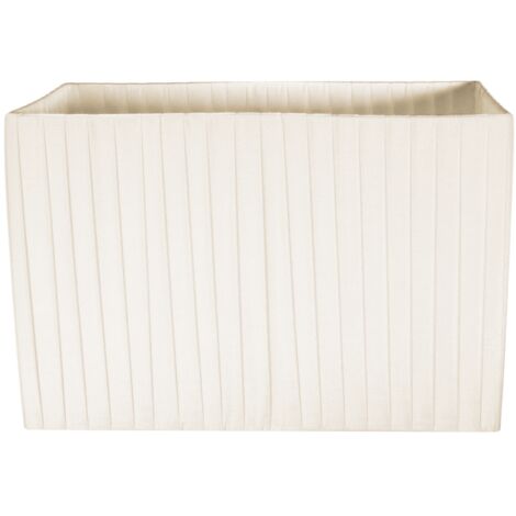 Traditional Classic Cream Faux Silk Pleated Rectangular Lined Lamp Shade by Happy Homewares - Cream