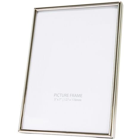 Happy Homewares Contemporary Black Aluminium 4x6 Picture Frame With Polished Silver Steel Trims