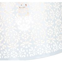 Marrakech Designed White Metal Pendant Light Shade with Floral Decoration by Happy Homewares