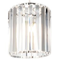 Modern Designer Clear Glass Pendant Light Shade with Chrome Metal Frame by Happy Homewares - Transparent
