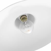 Industrial Retro Designed Matt White Curved Metal Ceiling Pendant Light Shade by Happy Homewares