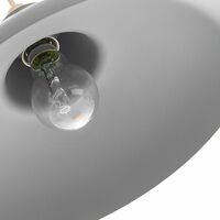 Industrial Retro Designed Matt Grey Curved Metal Ceiling Pendant Light Shade by Happy Homewares
