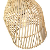 Classic Bell Shaped Light Brown Twist Rattan Wicker Ceiling Pendant Light Shade by Happy Homewares - Brown