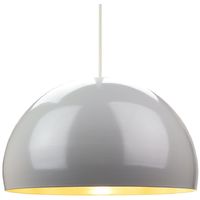Contemporary Designer Grey Gloss Domed Metal Ceiling Pendant Lighting Shade by Happy Homewares - Grey
