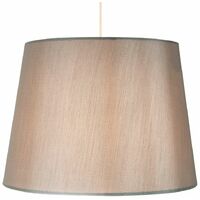 Traditionally Designed Large 14" Drum Lamp Shade in Sleek Grey Faux Silk Fabric by Happy Homewares