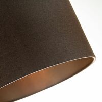 Contemporary and Sleek Brown Textured Linen Fabric Drum Lamp Shade 60w Maximum by Happy Homewares
