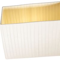Traditional Classic Cream Faux Silk Pleated Rectangular Lined Lamp Shade by Happy Homewares - Cream