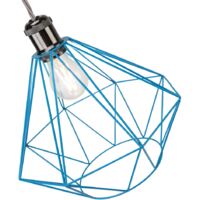 Industrial Basket Cage Designed Matt Teal Metal Ceiling Pendant Lighting Shade by Happy Homewares