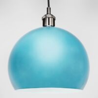 Contemporary Designer Gloss Teal Domed Metal Ceiling Pendant Light Shade by Happy Homewares