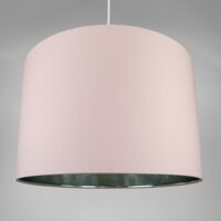 Modern Soft Pink Cotton 16" Floor/Pendant Lamp Shade with Shiny Silver Inner by Happy Homewares