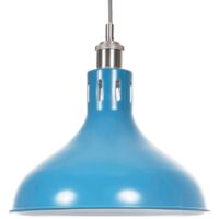 Industrial Styled Sleek Teal Gloss Domed Metal Ceiling Pendant Light Shade by Happy Homewares - Teal