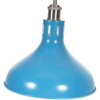 Industrial Styled Sleek Teal Gloss Domed Metal Ceiling Pendant Light Shade by Happy Homewares - Teal