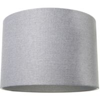 Contemporary and Sleek Light Grey Ash Linen Fabric 16" Drum Lamp Shade by Happy Homewares