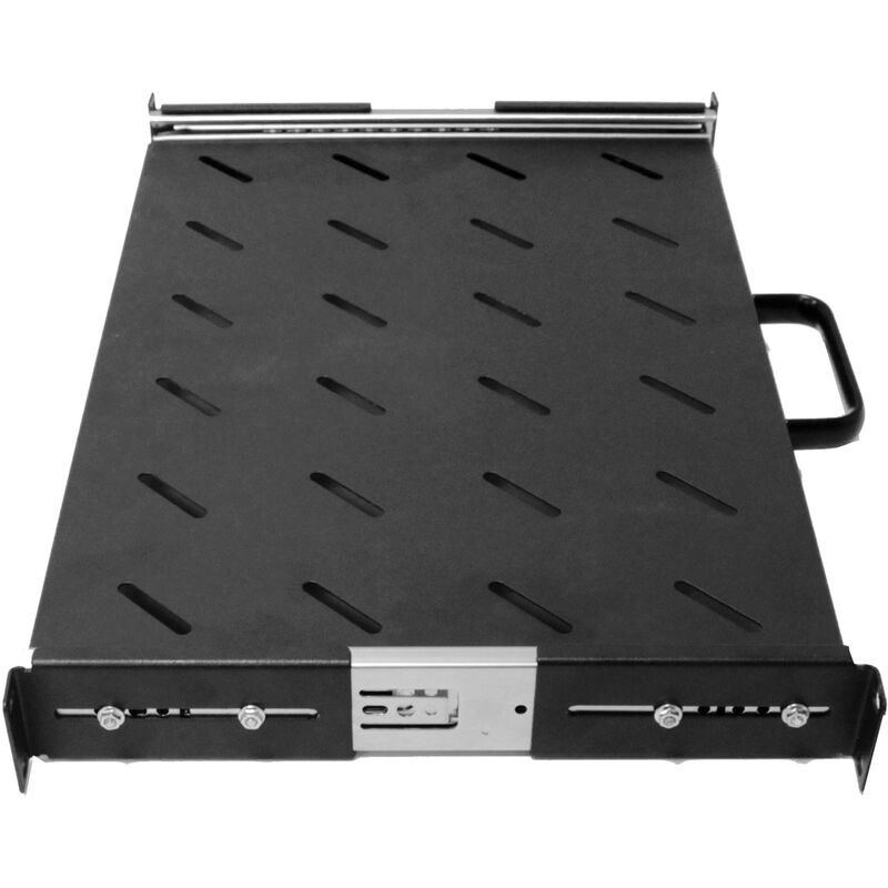 Telescopic tray for server rack 19 inch 1U 550mm depth sliding slides shelf  - Cablematic