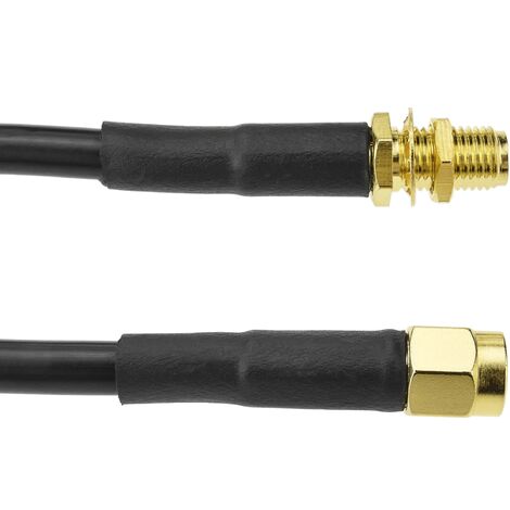 Coaxial antenna cable for television male / female 2.5m black - Cablematic