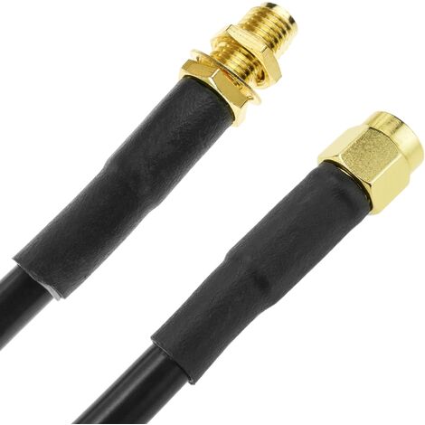 Coaxial antenna cable for television male / female 2.5m black - Cablematic