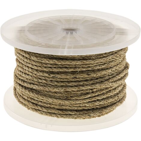 PrimeMatik - Twisted sisal rope 3 strands 100 m x 6 mm natural