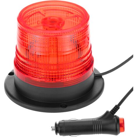 PrimeMatik - LED Car Emergency Rotating Strobe Light with Cigarette Lighter  Plug 10V Red