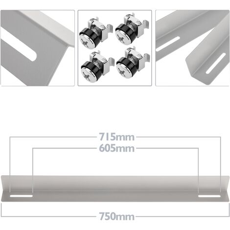 RackMatic - Fixed side guides for rack cabinet support 19 white 750mm