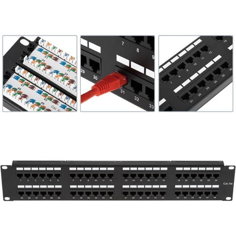 RackMatic - Patch panel 48 RJ45 Cat.5e UTP 2U black