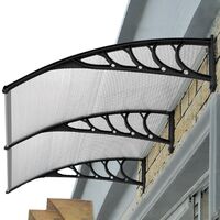 PrimeMatik - Canopy awning for door and window 100x80cm Patio cover shelter black