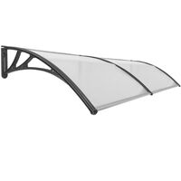 PrimeMatik - Canopy awning for door and window 240x100cm Patio cover shelter black