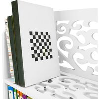 PrimeMatik - Bookshelf Storage Display Stand 4-tier Wood-plastic shelf with 4 shelves white 59x20x85cm