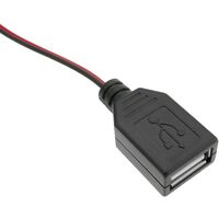 BeMatik - Power cable 5V USB type A female to crocodile clips 2m