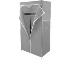 PrimeMatik - Fabric wardrobe portable and folding for clothes storage and organiser 70 x 45 x 155 cm gray