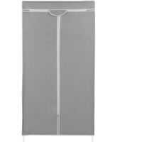 PrimeMatik - Fabric wardrobe portable and folding for clothes storage and organiser 70 x 45 x 155 cm gray