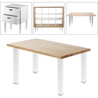 PrimeMatik - Square table legs for desks cabinets furniture made of black steel 75cm 4-pack
