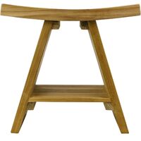PrimeMatik - Bathroom stool with shelf 45 x 45 x 30 cm Certified Teak