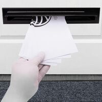 PrimeMatik - Door Mail letter box cover for doors and fences in white steel in black color