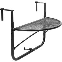 PrimeMatik - Semicircular folding table for balcony 60x30cm black