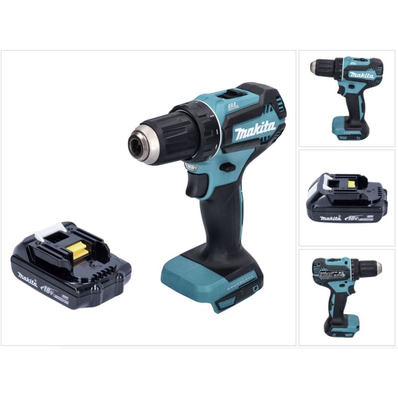 Trapano avvitatore a batteria Makita DDF 485 Y1 18 V 50 Nm Brushless + 1x  batteria 1,5 Ah - senza caricabatterie